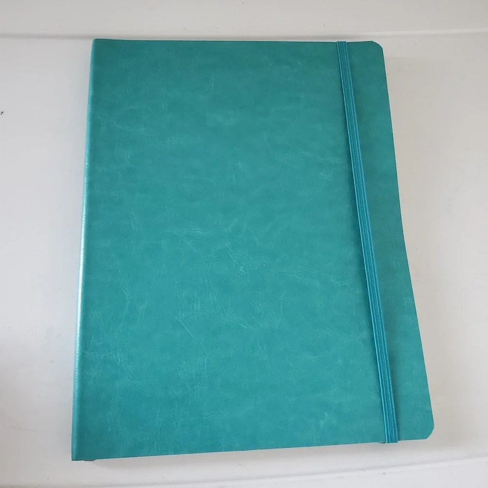 Paperage Lined Journal Notebook Teal Vegan Leather Hardcover 9.75 x 7.5